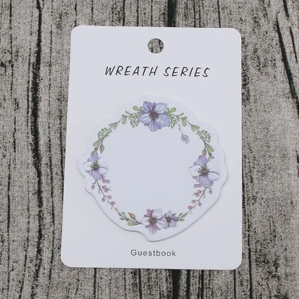 26 sheets/pad Cute Garland Wreath Self-Adhesive Memo Pad Sticky Notepad Page Marker Planner Sticker School Office Supplies - Цвет: Purple