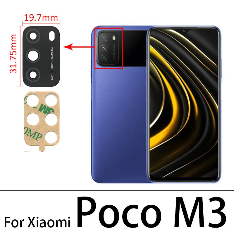 Rear Back Camera Glass Lens For Xiaomi Redmi Poco M3 F3 X3 NFC GT F2 F4 F5 X4 M4 Pro 4G 5G Pocophone F1 With Adhesive 2Pcs/Lot camera lens cover,phone camera lens