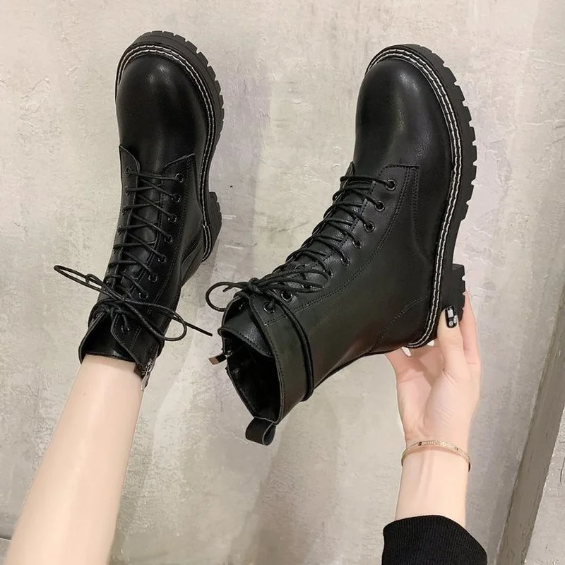 Winter Boots Shoes Women's 2021 New Leather Women's Large 35-43 Snow Boots Wool Warm Non Slip Women's Ankle Boots