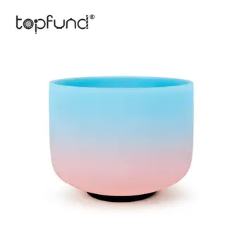 

TOPFUND 432hz 10 INCH F note Pink Color Heart Chakra Quartz Frosted Crystal Singing bowl case included
