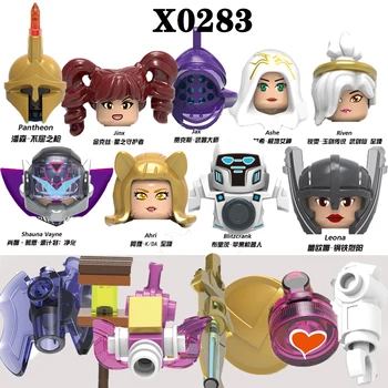 

Pantheon Jinx Iax Ashe Shauna Vayne Riven Ahri Blitzcrank Leona Famous Game Building Blocks Figures Toys For Children X0283