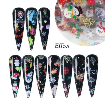 

10pcs Christmas Decorations Nails Transfer Nail Foil Sticker Snow Santa Adhesive