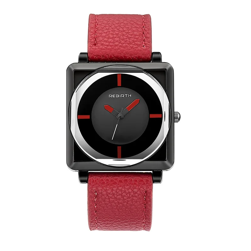 Роскошные Брендовые женские часы с магнитным квадратным кварцевым браслетом, женские наручные часы, креативные модные трендовые водонепроницаемые часы, Reloj Mujer - Цвет: Red1