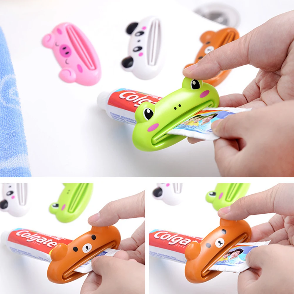 Animal Bathroom Home Tube Rolling Toothbrush Holder Toothpaste Squeezer Easy Cartoon Bathroom Toothpaste Dispenser Dropshipping