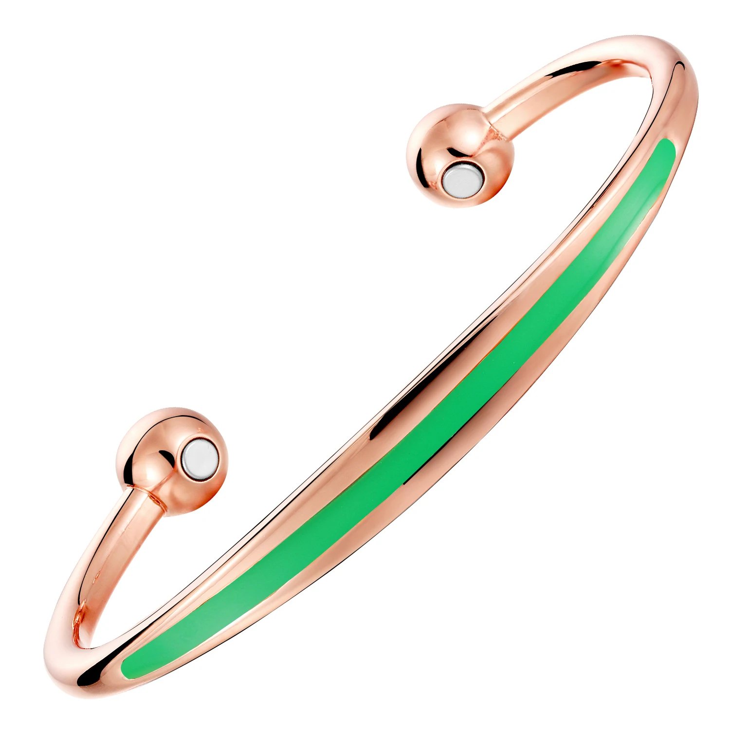 OKtrendy Health Care Magnetic Copper Bangles & Bracelets Bangle for Women Cuff Bracelet Green Enamel Jewelry
