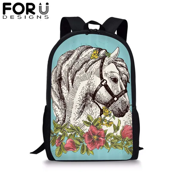 FORUDESIGNS/3 шт./компл. рюкзак для девочек с рисунком лошади школьный детский подарок для мальчиков сумка для книг дорожная сумка - Цвет: CDYH1549C