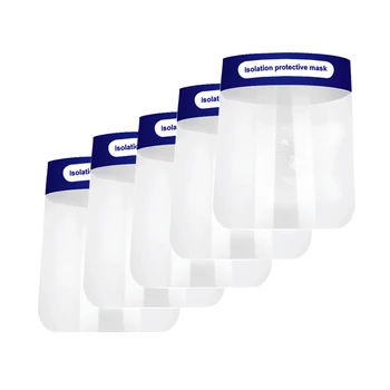 

5PCS Face Shield Full Face Protective Shield Anti-Fog Splash Proof Face Empty Top Cap Isolation Protective Mask