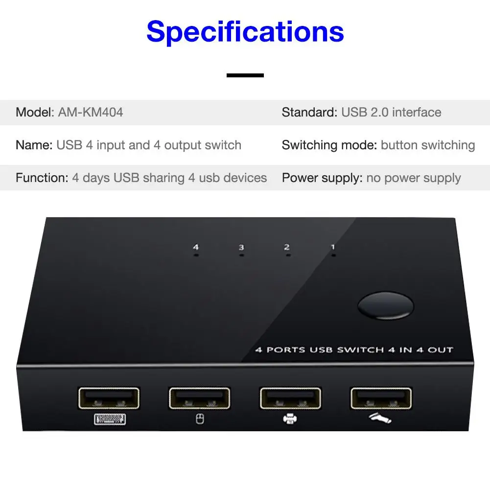 Распределительный коммутатор USB 2,0, 4 порта, адаптер USB для периферийных устройств, концентратор, 4 шт., 1 usb-устройство для принтера, сканер
