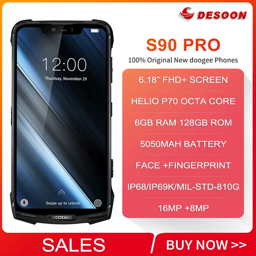 Doogee S90 Pro модульный прочный смартфон IP68 Helio P70 6,1" дисплей Восьмиядерный 6 ГБ 128 ГБ 16 Мп+ 8 Мп Android 9 12 В/2 а мобильный телефон