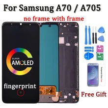 Ensemble écran tactile LCD Super AMOLED avec châssis, pour Samsung Galaxy A70 A705/DS A705F A705FN A705GM=