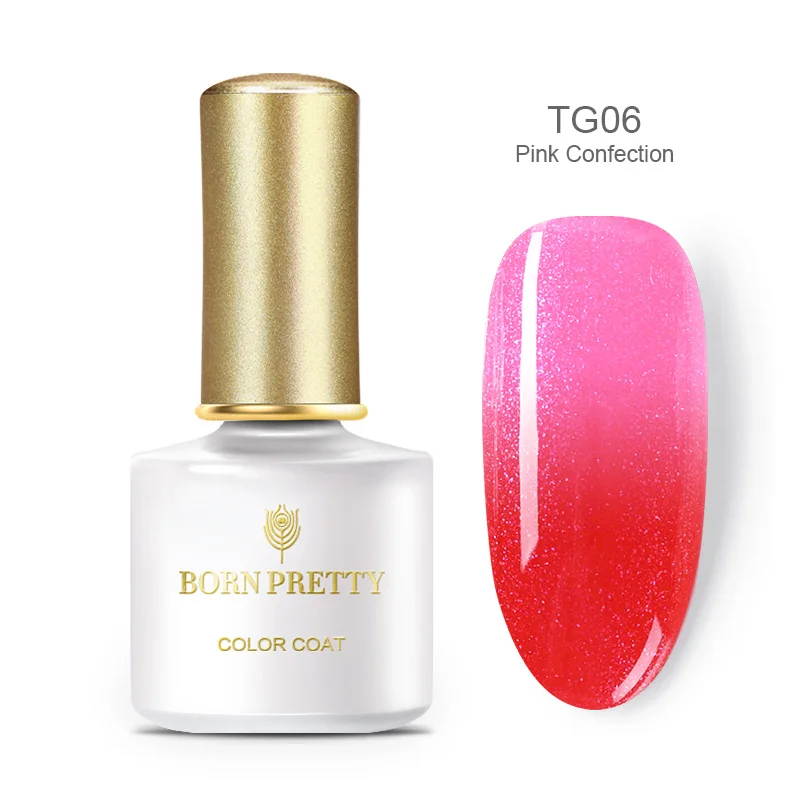 TG06 BORN PRETTY, термальный мерцающий гель для ногтей, мерцающий блеск, 3 цвета, меняющий Цвет температуры, УФ-Гель-лак, лак, отмачиваемый - Цвет: TG06