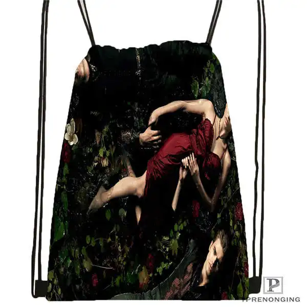 Drawstring Backpack Пользовательские the_vampire_diaries_ походная сумка на шнурке милый рюкзак для детей(черная спинка) 31x40 см#2018611-2(22 - Цвет: Drawstring Backpack