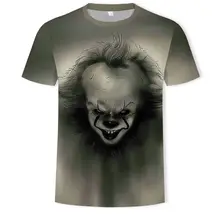 IT movie мужская летняя футболка мужская Стивен Кинг напечатала Хэллоуин pennywise it Заказные высококачественные мужские футболки клоуна футболка