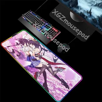 

XGZ Pink Cherry Blossom HD Custom Large RGB Mouse Pad Lock Edge Anime Sexy Stockings Sister Computer Desk Mat Rubber Non-slip
