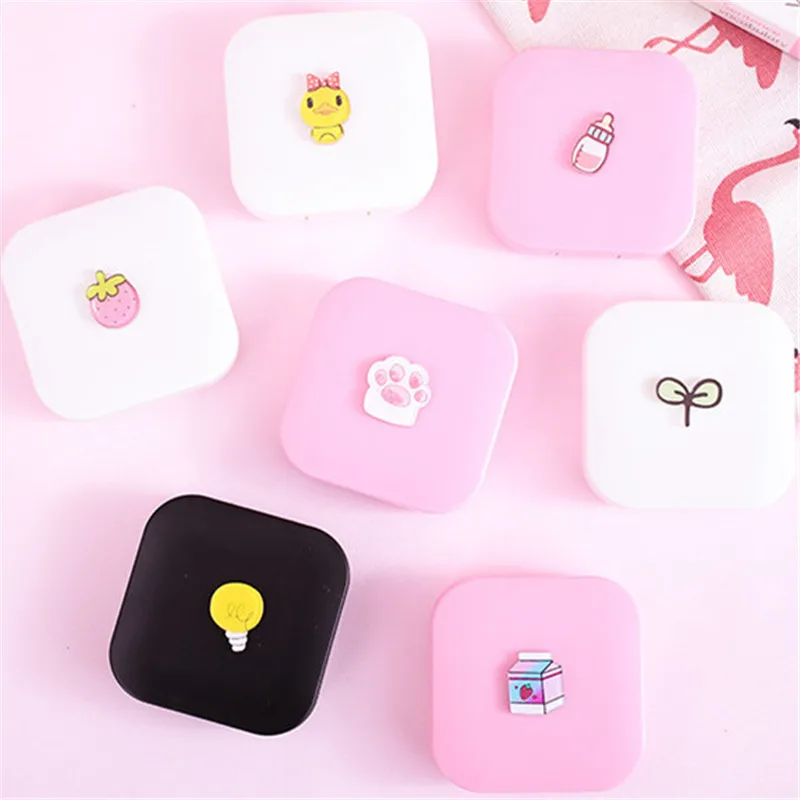 

1 pc Cute Cartoon Girl Heart Contact Lens Box St tudent Soft Younger Sister Glasses Box Beautiful Pupil Box Nursing