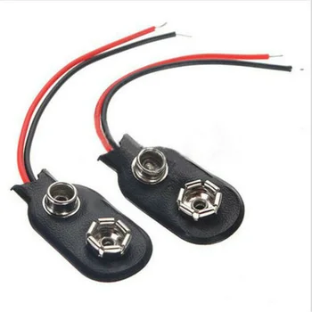 

10Pcs PP3 9V Battery Holder Clip Snap Connector Jack Cable Wires Lead Convertor for Battery Storage Boxes