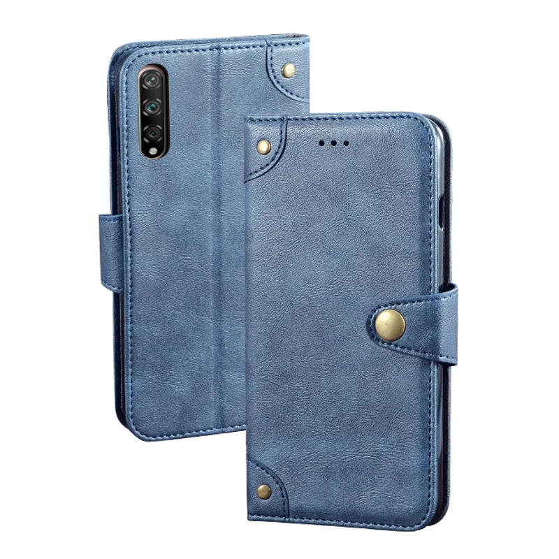 Чехол Кошелек для Huawei Enjoy 10s кожаный чехол с откидной крышкой Винтажный телефона