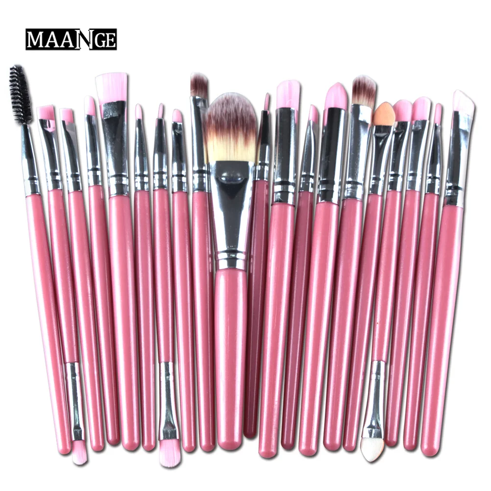 20Pcs-FY ESSANCEYA 3/20 шт. кисти для макияжа набор кистей для макияжа с деревянной основа, тени для глаз, подводка для глаз, карандаш для губ набор кисточек для макияжа кисточки maquiagem - Handle Color: 20Pcs-FY