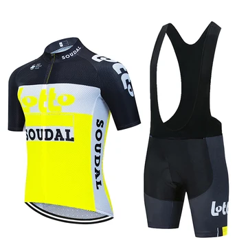 

2020 Team lotto soudal cycling jersey 9D bike shorts set MTB Ropa Ciclismo mens short sleeve bicycle shirts Maillot clothing