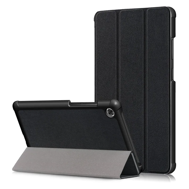 Чехол для планшета для lenovo таб м 7 M7 TB-7305X TB-7305I TB-7305F из искусственной кожи жесткий Пластик Tri-складной стол для lenovo tab M7 TOUCHBeauty TB-7305 чехол - Цвет: black