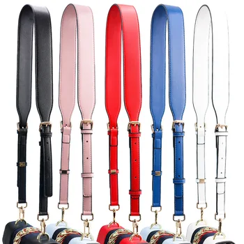 

Genuine Leather Wide Shoulder Strap Brand Luxury Bag Strap Solid Color Adjustable Length 106cm-125cm Women Bag Accessories