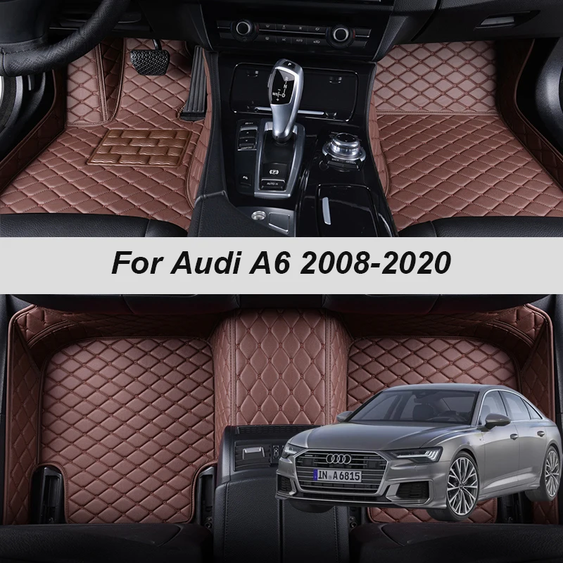 Кожаные автомобильные коврики на заказ для Audi A6 C5 2004 2010 2013 2014 2015 2016 2017 2018 подкладки