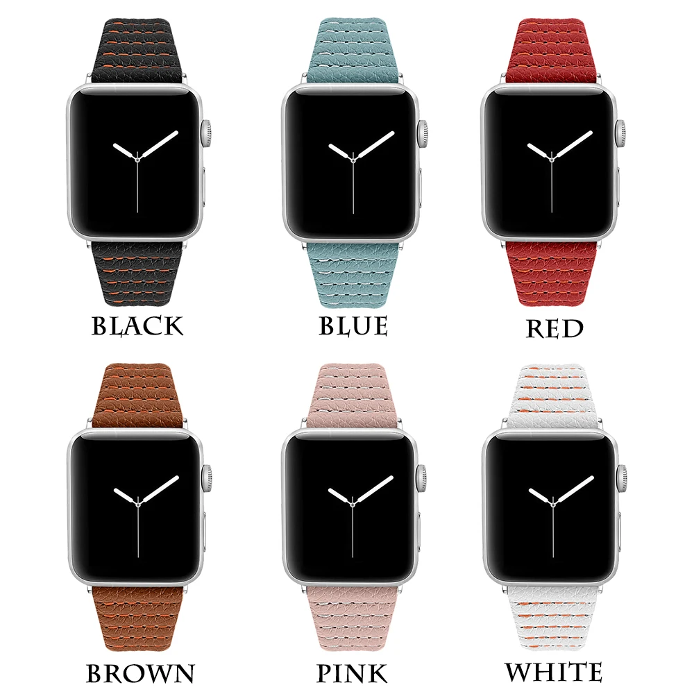 Ремешок для часов Apple Watch 5 4 3 2 1 с простой волнистой текстурой, ремешок 44 мм 40 мм 42 мм 38 мм, модный кожаный ремешок для iWatch
