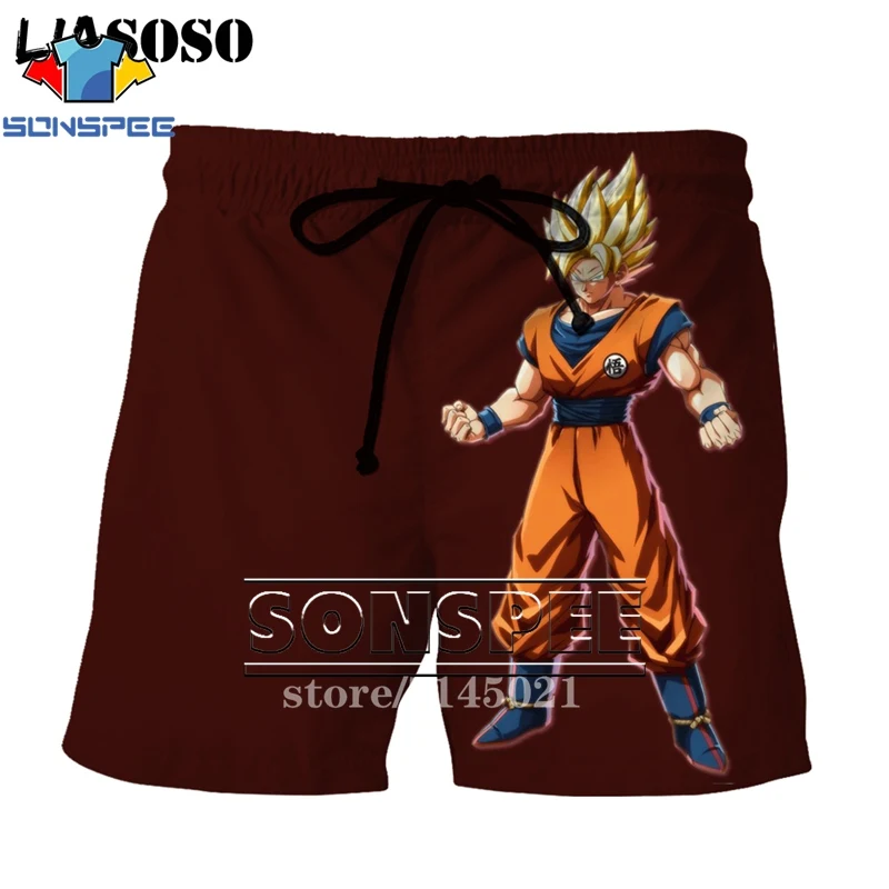 SONSPEE мужские шорты с 3d принтом японского аниме DBZ Dragon Ball Z Son Goku Kakarotto, пляжные повседневные шорты, пляжные шорты D03