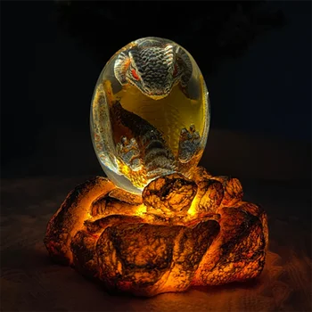Lava Dragon Egg Decor Easter Gift Series Dinosaur Statue Home Decor Resin Dragon Egg Crystal Mineral