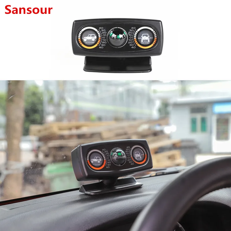 

Sansour Decoration Inclinometer Compass Decoration Car Accessories Inclination Tool Level Wave Instrument