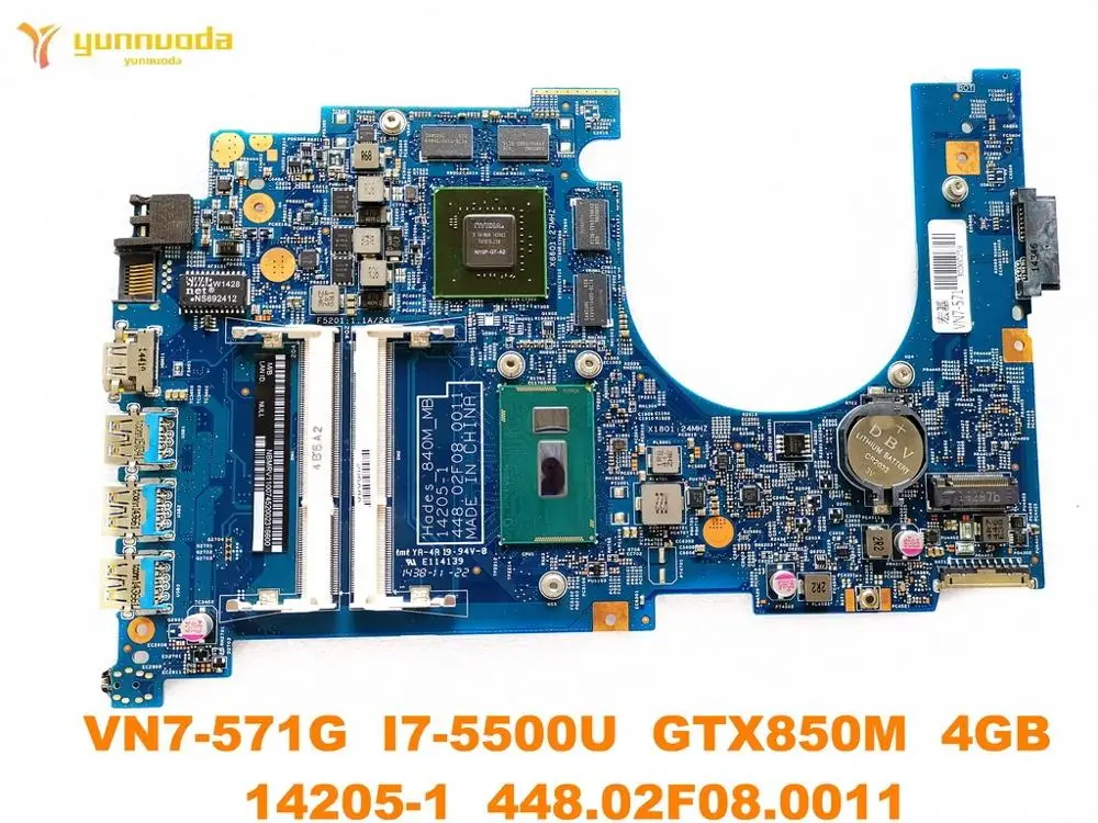 Оригинальный Для ACER VN7-571G Материнская плата ноутбука I7-5500U GTX850M 4 Гб 14205-1 448.02F08.0011