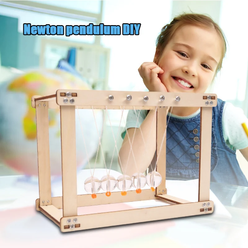 

DIY Newton Pendulum Assembly Model Toy Kit Wooden Physical Science Experiment Educational Toy M09