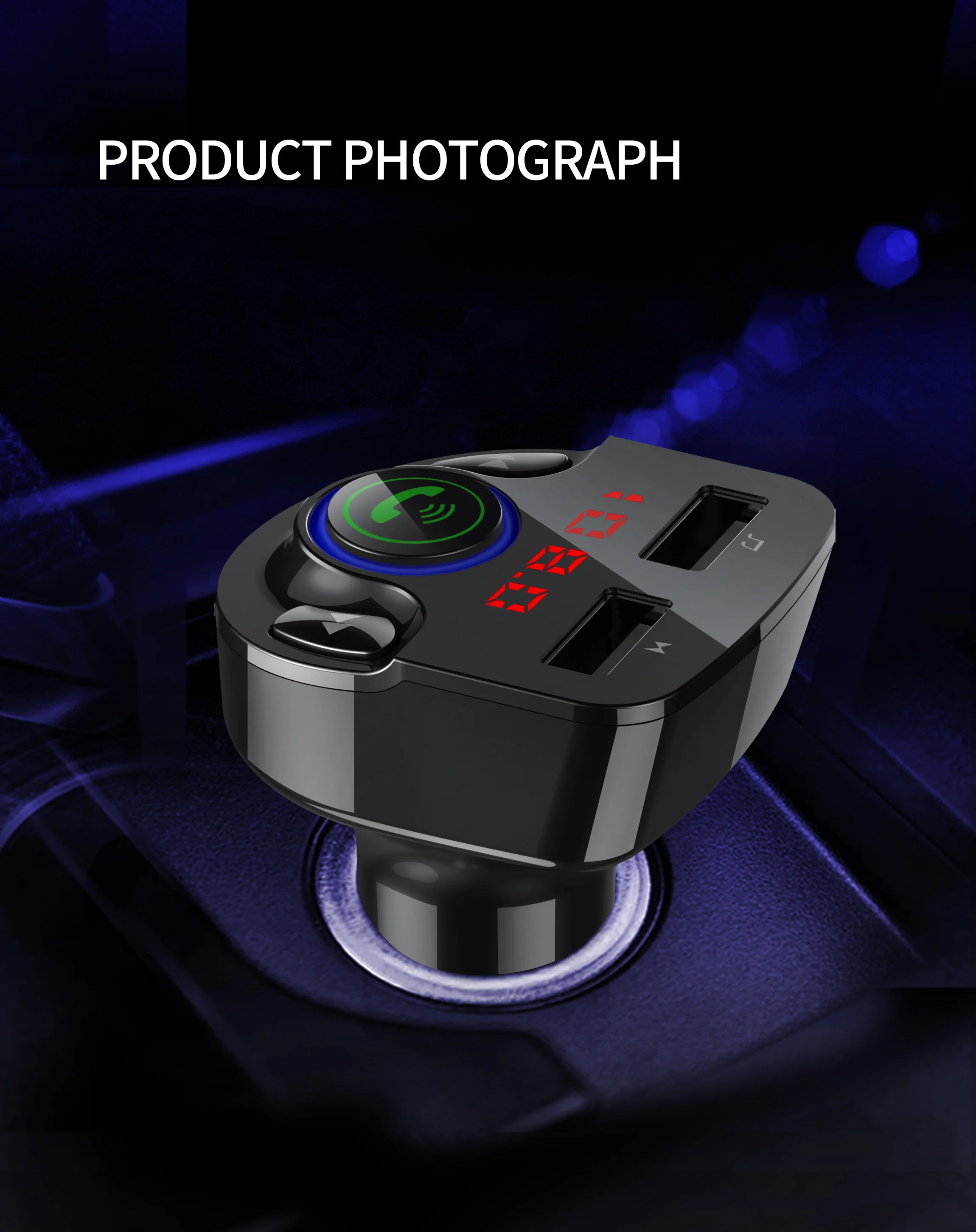 Konrisa Bluetooth 5,0 fm-передатчик модулятор 5V 2.5A Dual USB зарядное устройство Поддержка TF карта u-диск Handsfree автомобильный комплект музыкальный плеер
