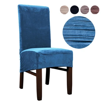 

1/4/6pcs Velvet Chair Cover Big Version Of Chair Cover Seat Room Soft For For Cover Chairs Seat Covers Elastic Dining Spandex