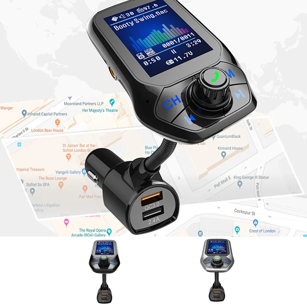 1,8 дюймов TFT цветной дисплей Bluetooth автомобильный комплект громкой связи USB быстрая зарядка fm-передатчик MP3 музыкальный плеер