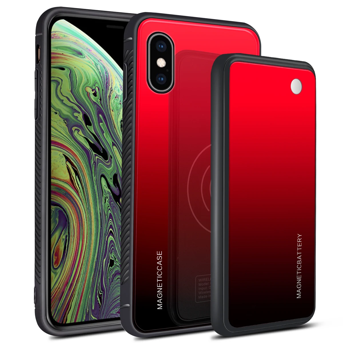 Чехол для iPhone 11/11 Pro/11 Pro Max/X/XS/XR/XS Max/7/8/7 Plus/8 plus с 5000 мАч, беспроводное зарядное устройство, чехол - Цвет: iPhone XS Max