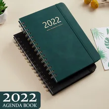 

2022 A5 Agenda Coil Notepad English Horizontal line inside Page Diary Office 365 Sketchbook Kawaii Notebook Student Stationery