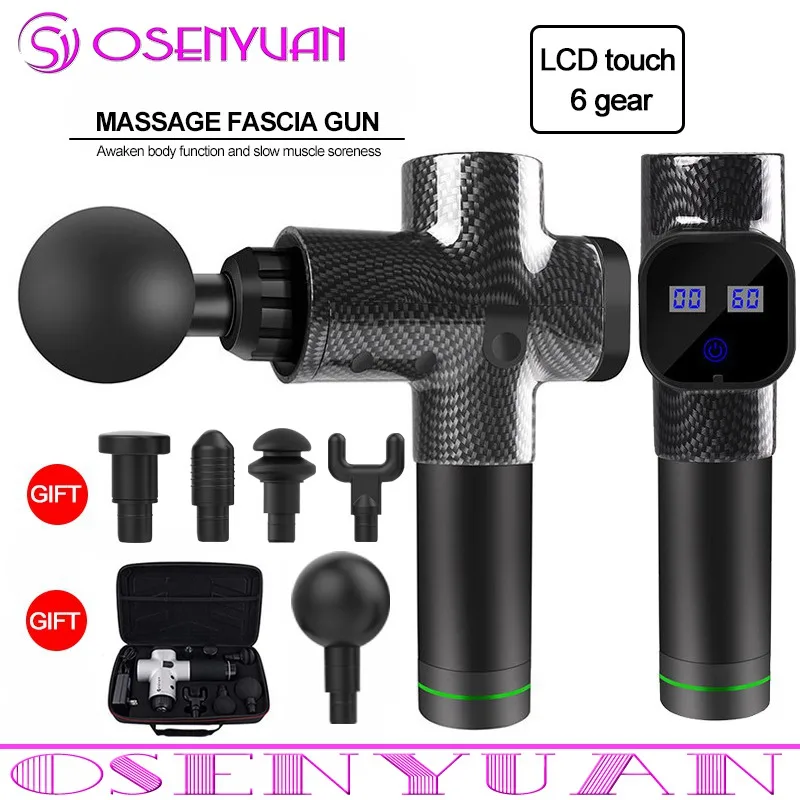 

1500-3300r/min Electric Muscle Massager Therapy Fascia Massage Gun Deep Vibration Muscle Relaxation Fitness Equipment with Bag