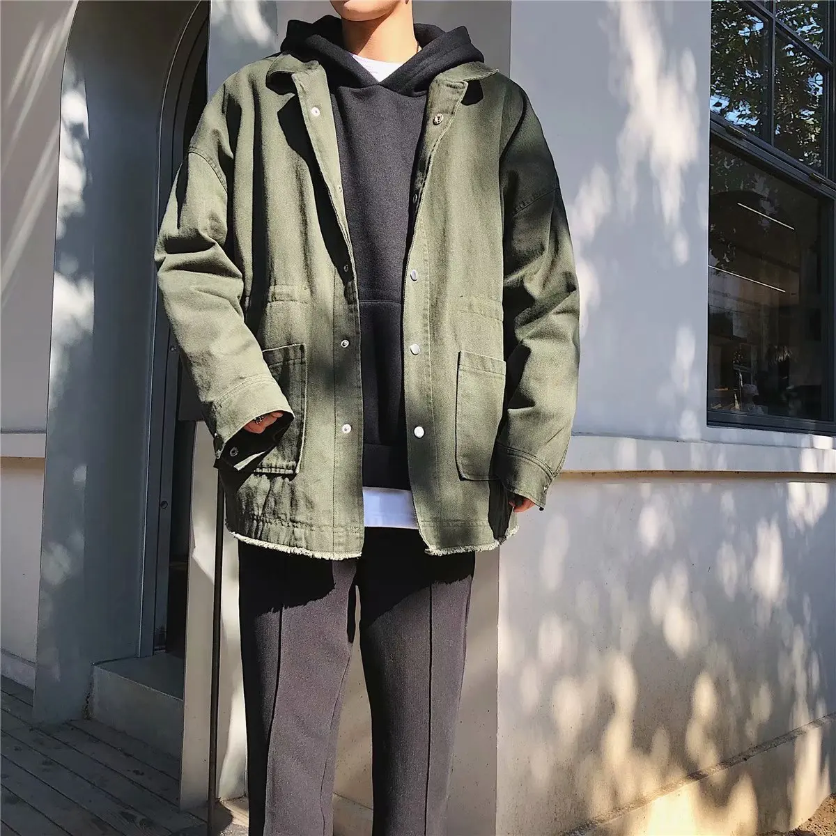 

Spring And Autumn Coat Men Harajuku Wind BF Students Korean-style Trend Loose-Fit Versatile INS Workwear Denim Jacket