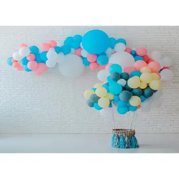 

Colorful Balloons Brick Wall Photo Backdrop Vinyl Cloth Background Photography Props for Baby Shower Children Birthday Photocall