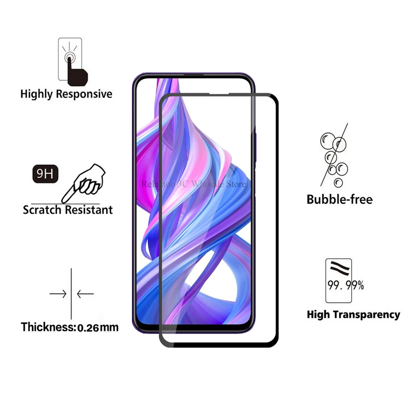 best phone screen protector 3D Full cover tempered glass For huawei honor 9x screen protector on honor 9x hono honar 9 x x9 honor9x safety protective Film phone protector