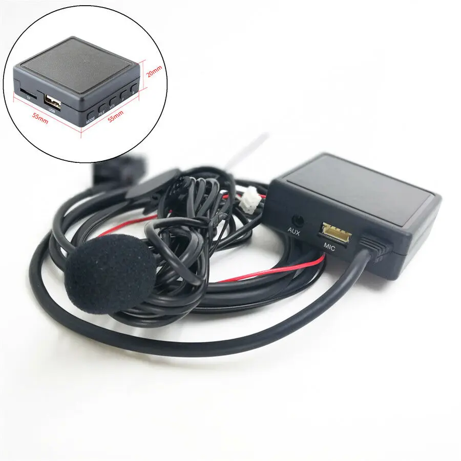 

Автомобильный AUX USB аудио Bluetooth адаптер 12Pin, кабель-микрофон для Ford 6000CD, радио, Bluetooth, музыкальный адаптер с микрофоном
