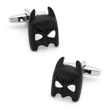 Запонки с дизайном супергероев маска рыцаря для мужчин качественный медный материал черный цвет Бэтмен Запонки опт и розница