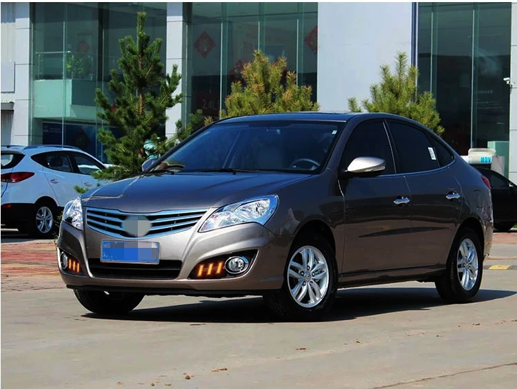 EOsuns led drl дневные ходовые огни для hyundai Elantra 2012- с динамическим движущимся желтым поворотным сигналом и синим ночным светом