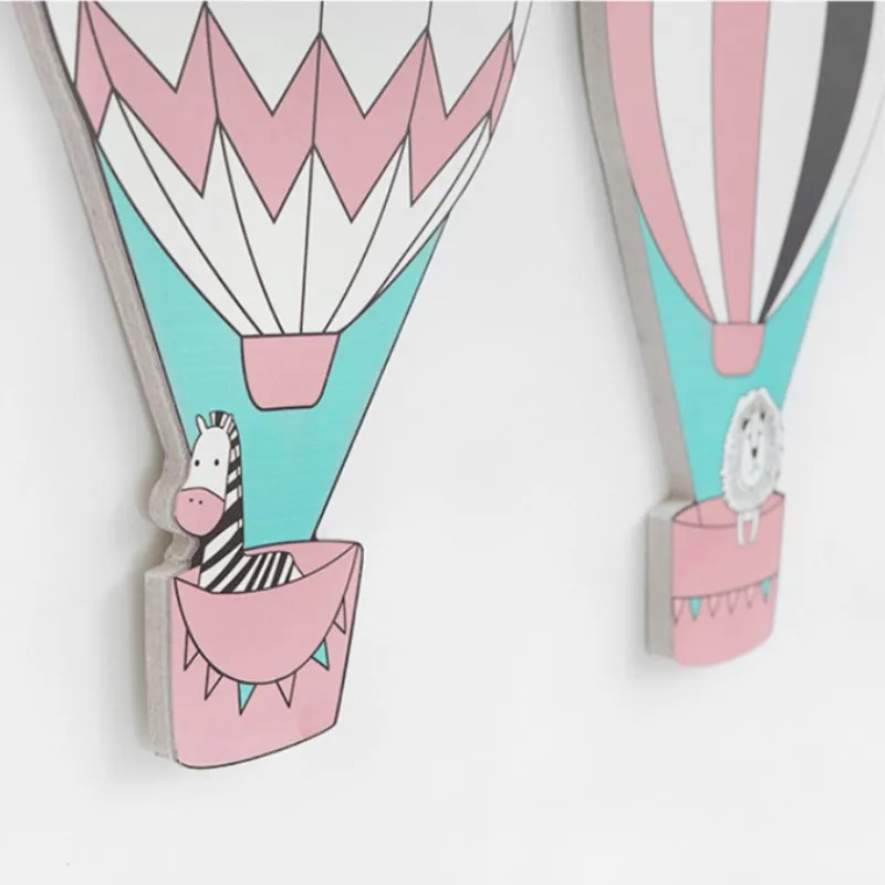 3D Деревянный воздушный шар настенный стикер украшение для детской комнаты