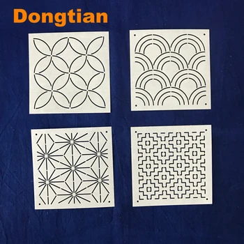 

4pcs/set Classic Sashiko Templates Sashiko Drawing Template Soft Templates