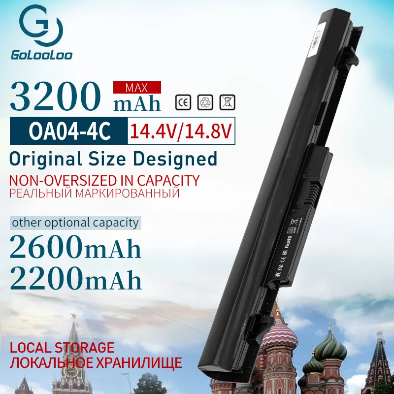 Дешево Golooloo 4 ячейки ноутбук Батарея для hp для COMPAQ OA04 TPN F112 TPN Q129 TPN Q131 TPN Q130 TPN Q132 для hp Pavilion 14 15 240 250