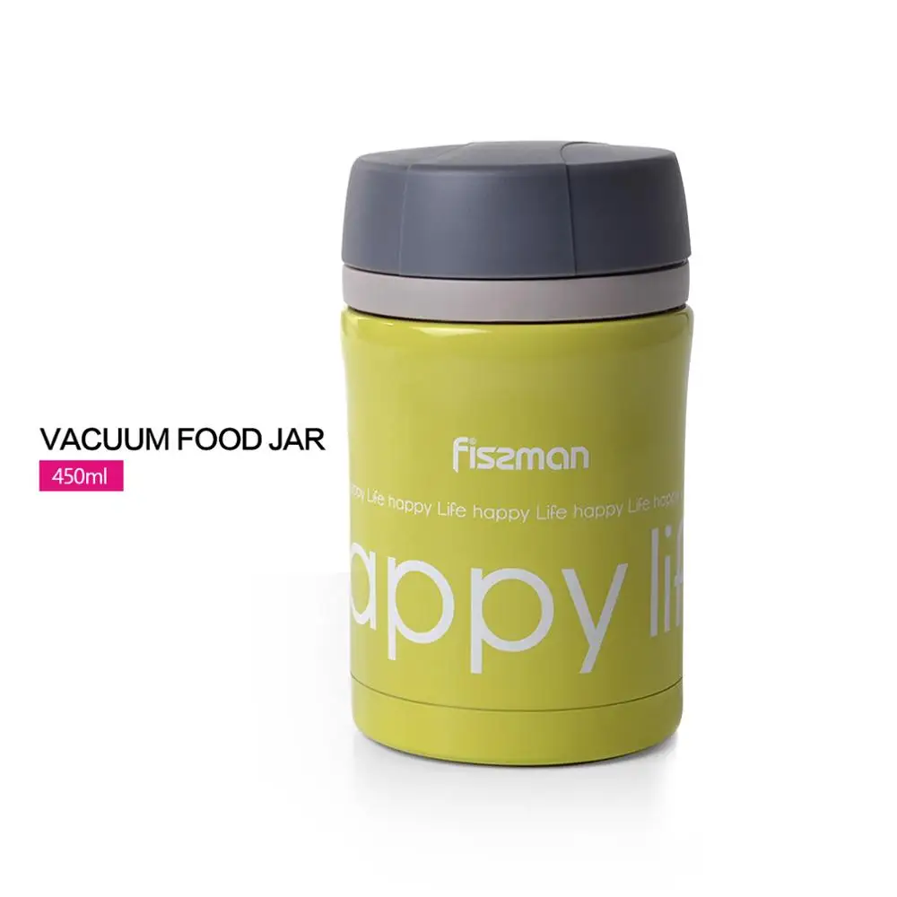 FISSMAN 450 мл вакуумная банка для еды с двойными стенками из нержавеющей стали