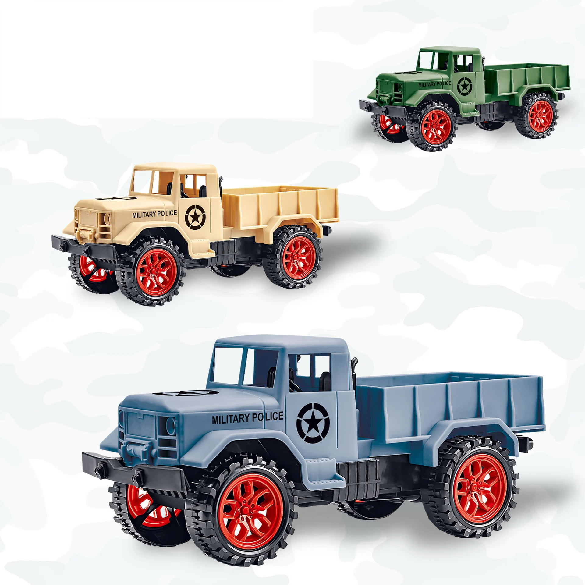 

Two-Way Remote Control Military Truck Model Toy Crawler Wheel 1:24 Off-Road Vehicle Wireless Remote Control Children's Gift