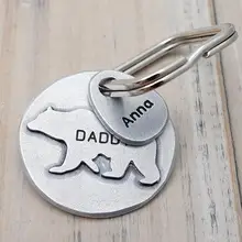 Daddy Bear Keychain,Daddy Bear Keyring,Personalised Daddy Keyring,Custom Keychain For Daddy,Fathers Day Gift,Gift For Dad